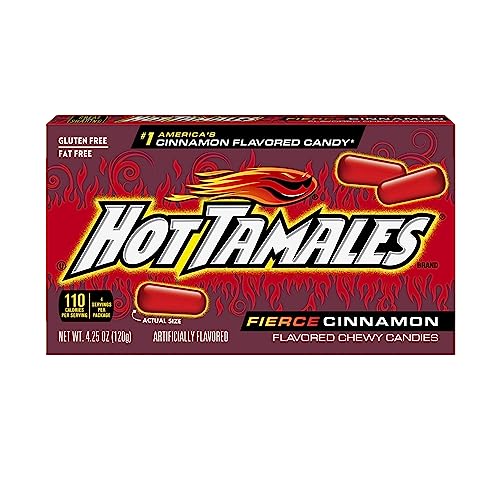 Hot Tamales Fierce Cinnamon Candy, 4.25oz Theater Box, Pack of 12