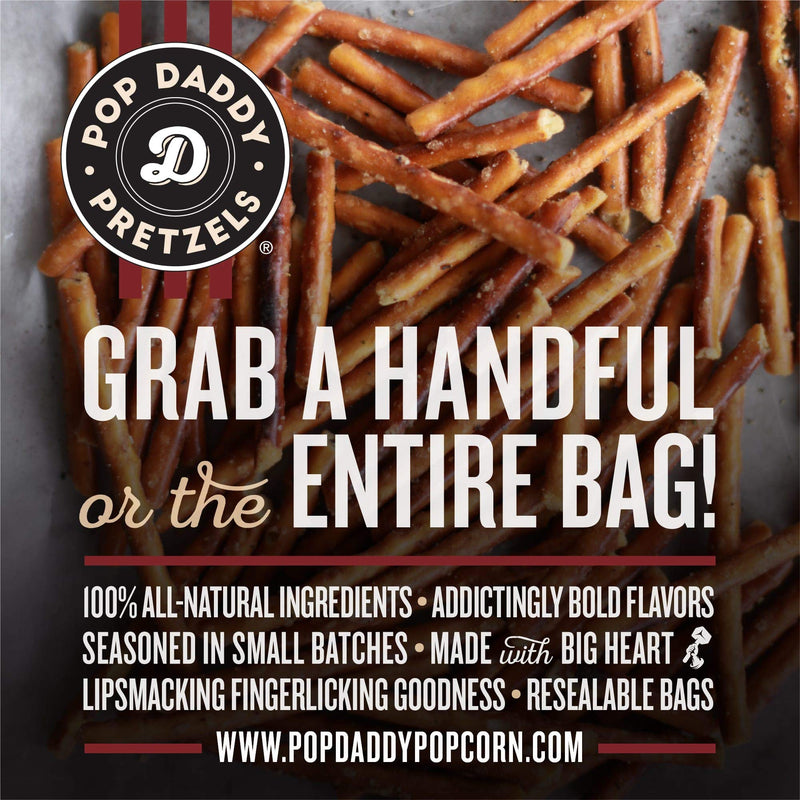 Pop Daddy Garlic Parmesan Pretzel Sticks, Bold & Cheesy, Snack Size, 3 oz (Pack of 15)