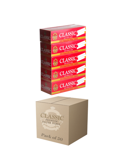 Classic Red Full Flavor King Size Cigarette Tubes 200 Count Per Box