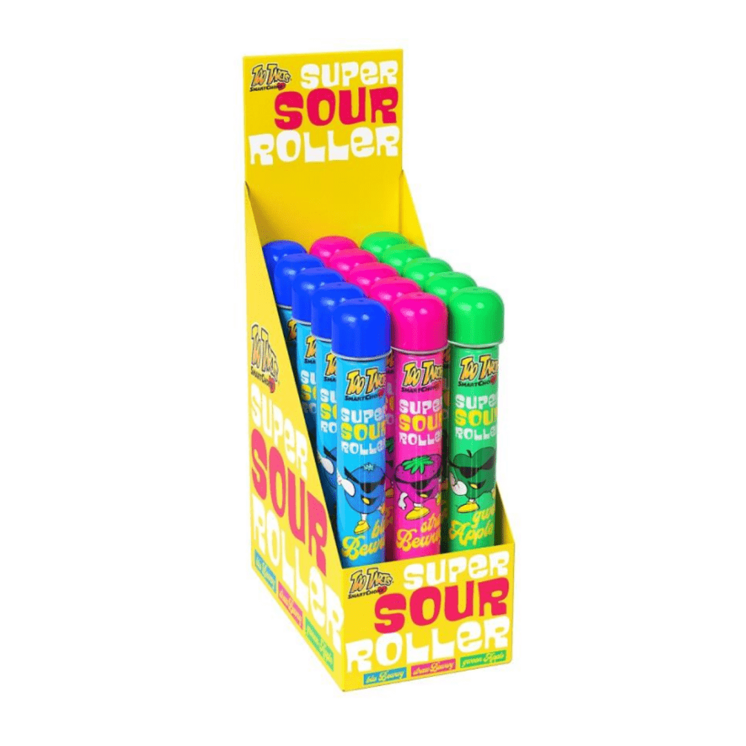 Too Tart Super Sour Roller Tangy Liquid Candy 3 5 Oz 15 Count Shop The King