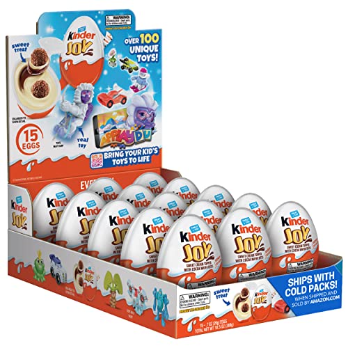 Kinder JOY Eggs 15 Count Individually Wrapped Bulk Chocolate Candy E Shop the King