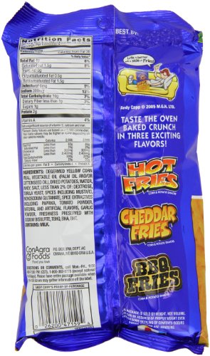 Andy Capp's Hot Fries, Spicy Corn & Potato Snacks, 3 oz Bags (Pack of 12)