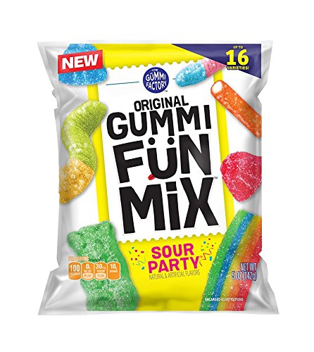 SP Original Gummi Fun Mix Sour Party - Assorted Sour Fruit Flavors, Chewy Candy, Perfect for Gatherings, 5 oz