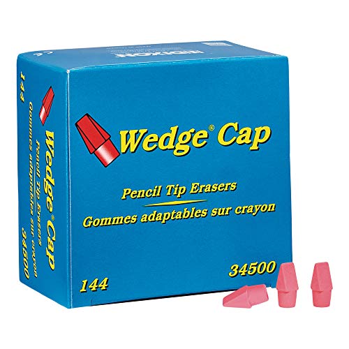 DIXON Pencil Top Cap Erasers, Pink, 144-Count (34500)