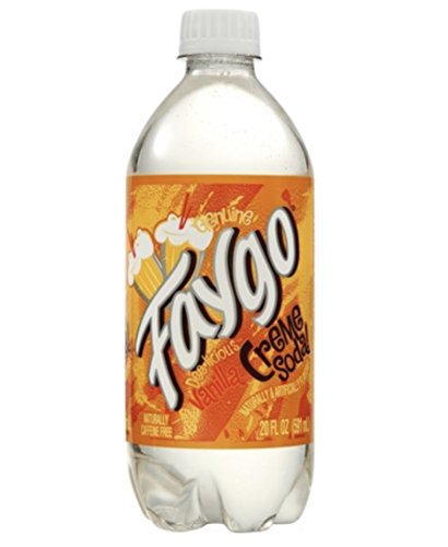 Faygo Creme Soda - Smooth Vanilla Flavor, Caffeine-Free, 20 oz Plastic Bottle (Pack of 24)