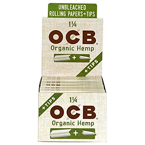 OCB Organic Hemp Papers & Tips - 1 1/4 24 Count Display – Shop the King