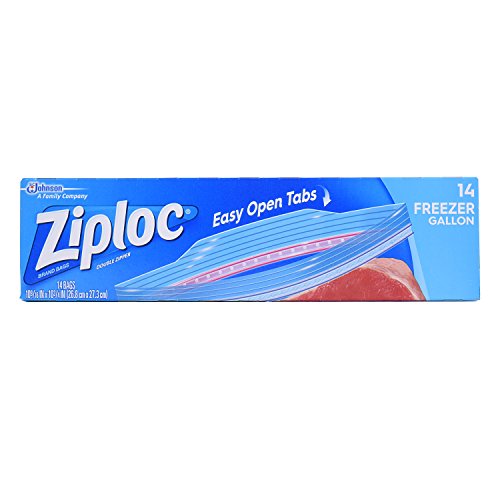 Ziploc Freezer Bags, Easy Open Tabs, Gallon, 14 Count