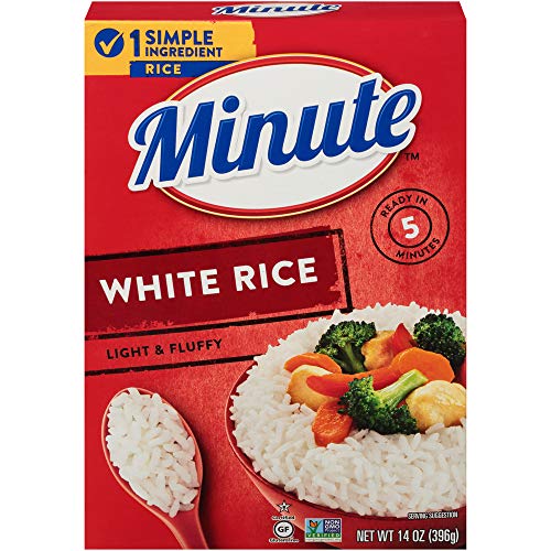 Minute Instant White Rice, Gluten-Free, Non-GMO, No Preservatives, 14-Ounce Box