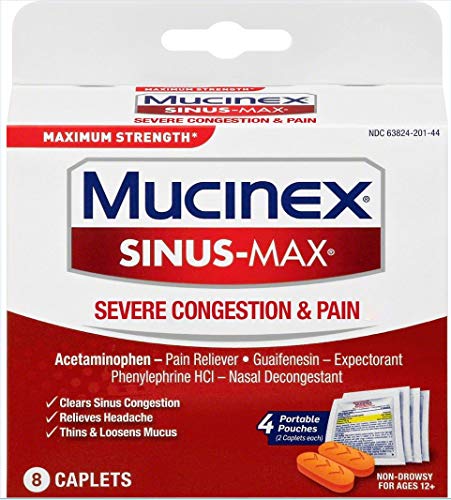 Mucinex Sinus Max Severe Congestion & Pain, 8 Count