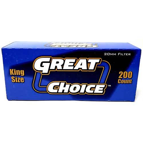 Great Choice King Size Cigarette Tubes Blue 200 Count Per Box