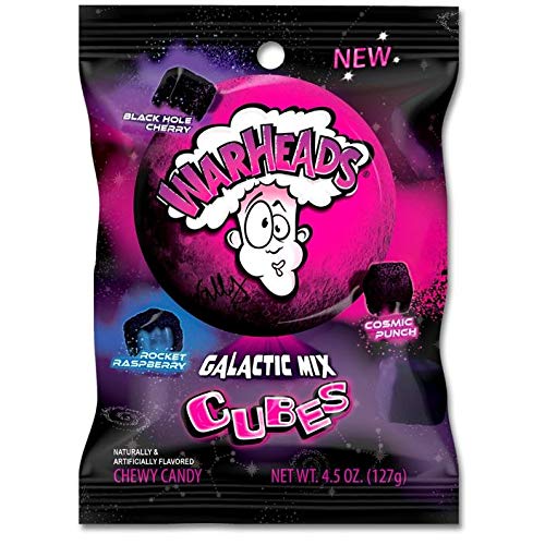 Warheads Galactic Mix Cubes Chewy Candy, 4.5 oz