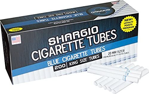SHARGIO King Size Blue Cigarette Tubes 200 Count Per Box