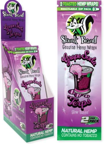 Skunk Brand Terp Enhanced Grape Soda Hemp Wraps (Pack of 25)