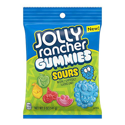 Jolly Rancher Gummies Sour Fruit Flavors Candy, 5 oz Bag