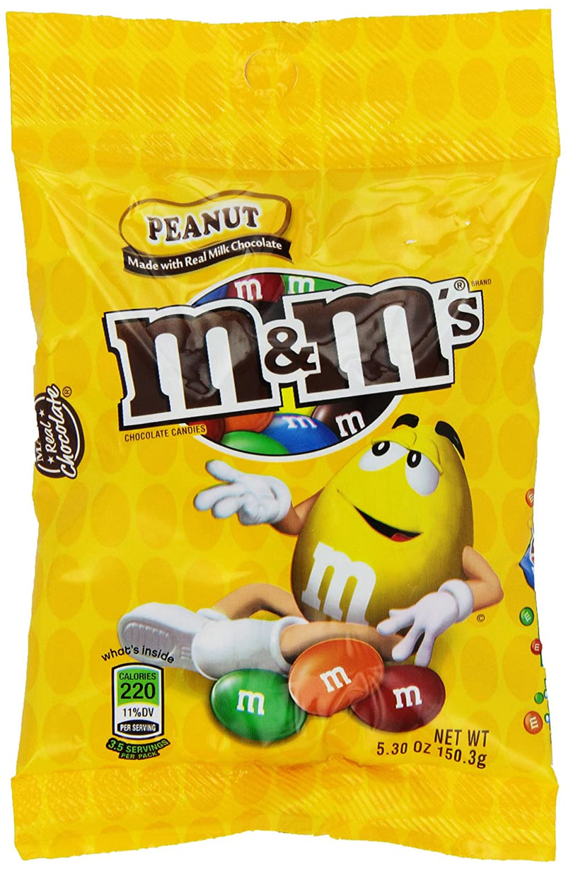 M&M Mars Peanut, On The Go Sized Bags 5.30 Ounce