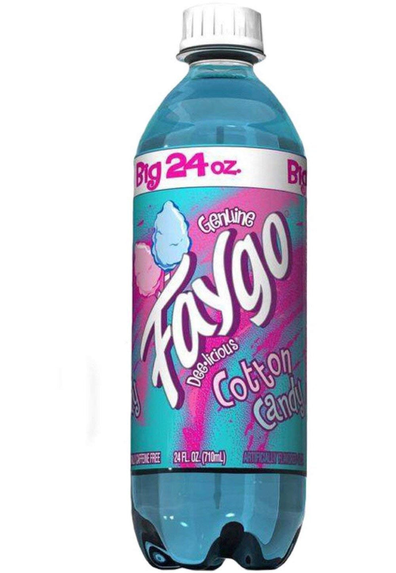 Faygo Cotton Candy Soda - Sweet Carnival Flavor, 24 oz Bottle (Pack of 24)