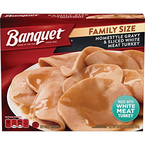 Banquet Family Size Turkey and Homestyle Gravy Frozen Meal, 26 Ounce