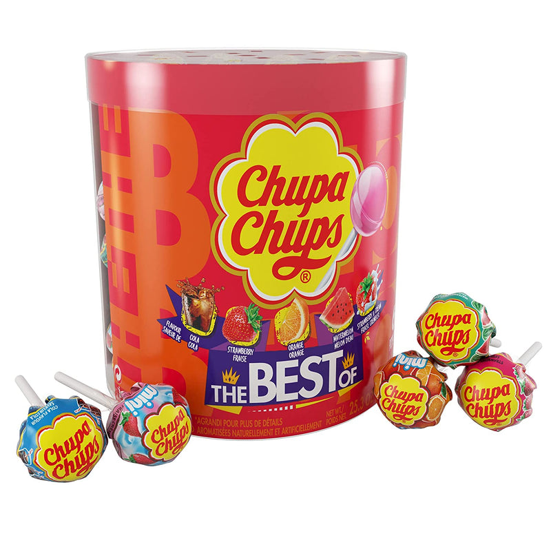 Chupa "The Best Of" Pops Drum Display, 60ct, 5 assorted flavors