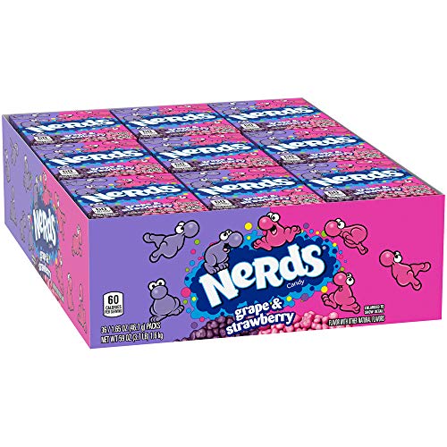 Nerds Candy, Grape & Strawberry, 1.65 ounce Treat-Size Boxes (Pack Of 24)