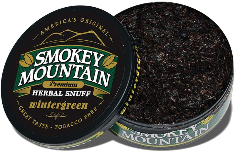 Smokey Mountain Herbal Snuff Nicotine-Free and Tobacco-Free (Winter Green) (10-CANS)