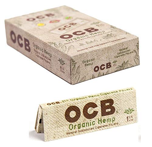 OCB ORG HEMP 1 1/4 WIDE Si OCB Organic Hemp Rolling Papers Full Box (24 Books)
