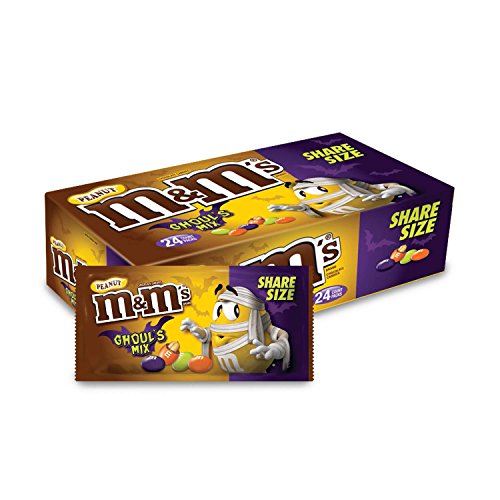 M&M's Peanut Chocolate Candy Sharing Size, 3.27 Oz., 24 Ct.
