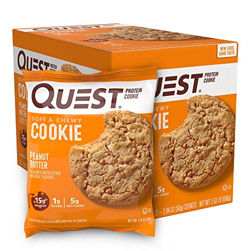 Quest Nutrition Peanut Butter Protein Cookie Gluten Free, 12 Count