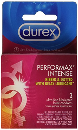 Durex Performax Intense Natural Rubber Latex Condoms, 3 Count