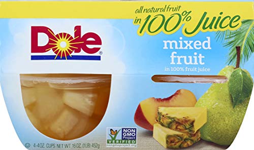 Dole Fruit Bowls, Mixed Fruit in 100% Fruit Juice, 4oz, 4 cups