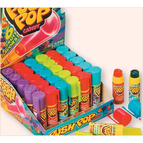 Push Pop Candy Assortment in Bulk 24 Pack - Blue Raspberry, Watermelon,  Strawberry, Cotton Candy Mystery Flavors