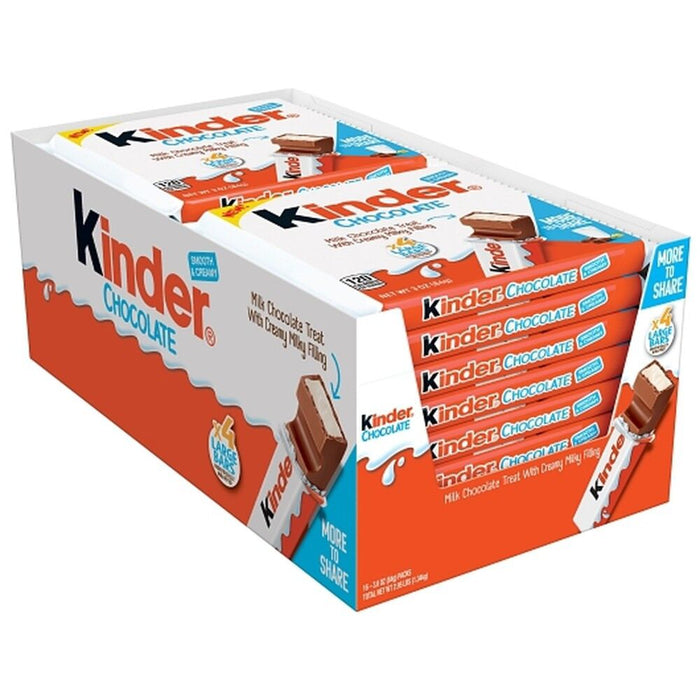 Kinder Milk Chocolate Bar King Size - 16ct