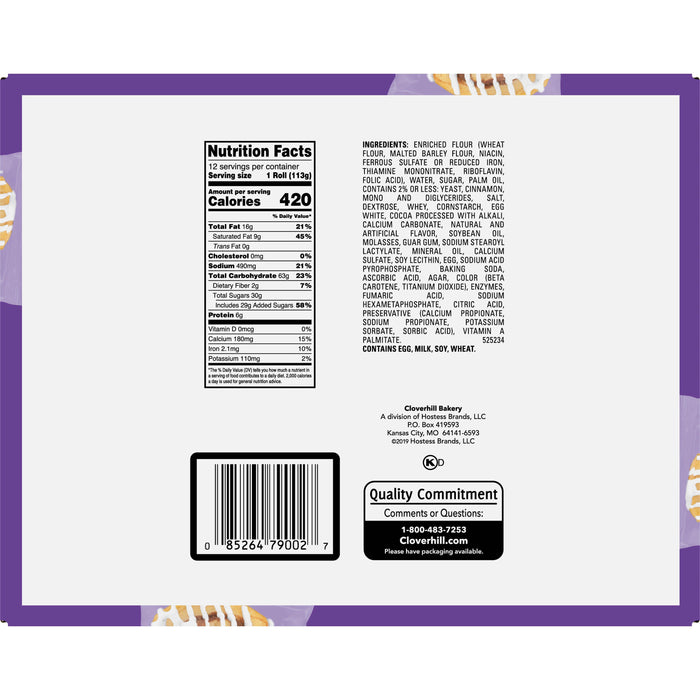Cloverhill Big Texas Cinnamon Roll 4oz