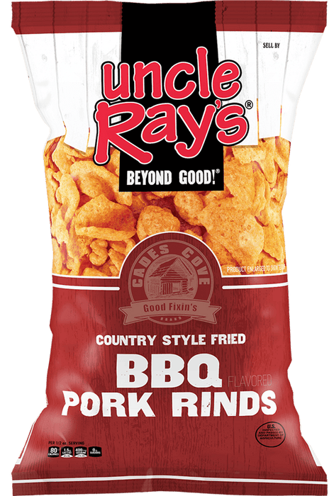 Uncle Ray's BBQ Pork Rinds 2.29 oz 12-Count Wholesale Pack