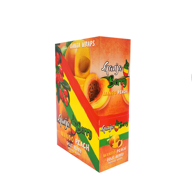 Ganja Berry Goji Berry Infused Wraps 2 Count Per Sleeve (Pack of 25) (Mango Peach)