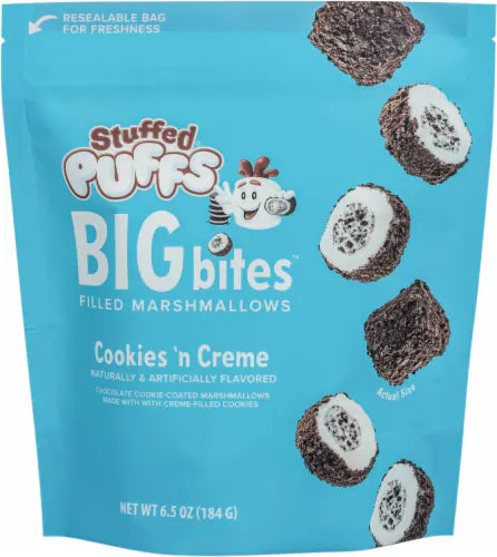 Stuffed Puffs Cookies & Cream Bites, 2.68 oz (8 Bags)