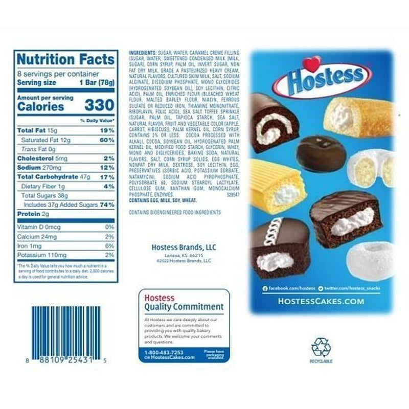 Hostess Kazbar, Chocolate Caramel Flavor, 4-Pack (Pack of 8)