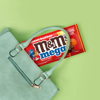 M&M'S Mega Peanut Butter Milk Chocolate Candy, Share Size, 24 Count