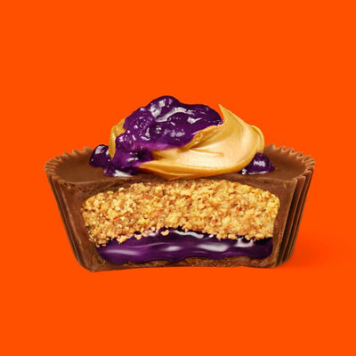 REESE'S Big Cup PB&J Grape Milk Chocolate King Size Peanut Butter Cups Candy Pack, 2.8 oz (16 Count)
