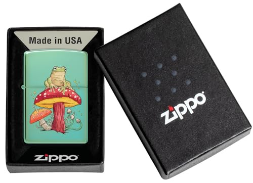 Zippo Mystical Frog Design High Polish Green Pocket Lighter