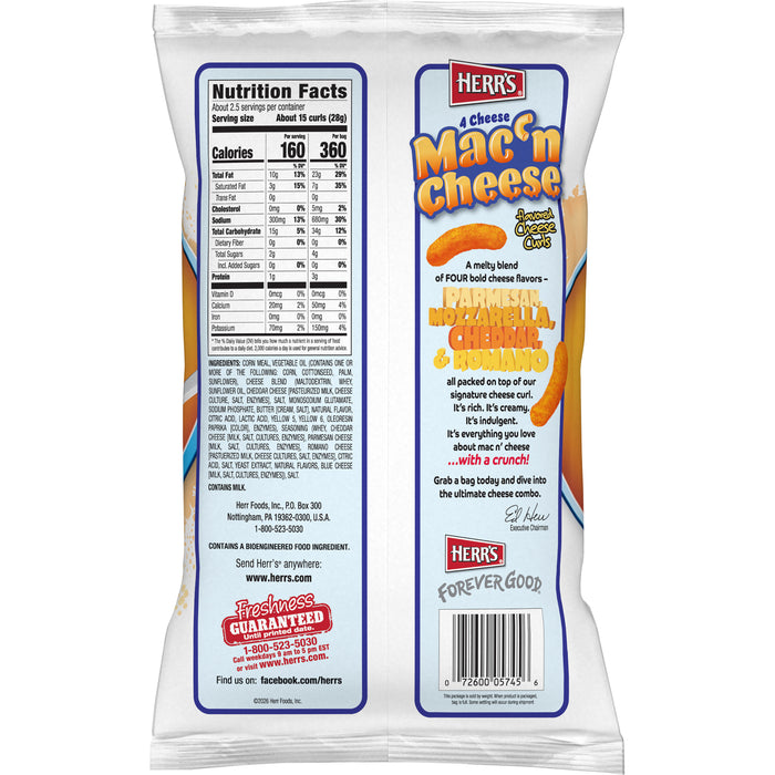 Herr's Mac N Cheese Curls - 12ct