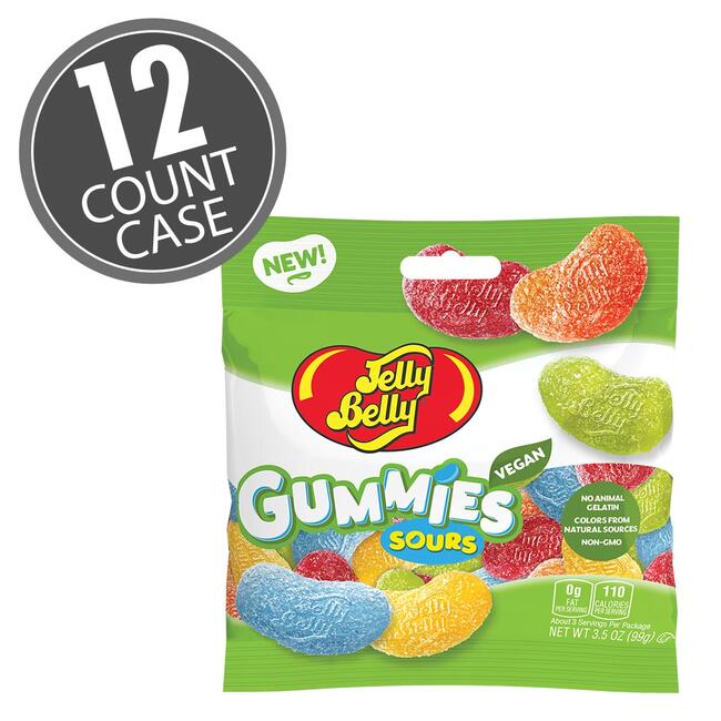 Jelly Belly Gummies Sours Flavors Assorted Jelly Beans, 3.5 Ounce (Pack of 12)