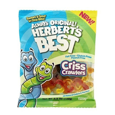 Herbert's Gummi Criss Crawlers, 3.5 oz Peg Bag