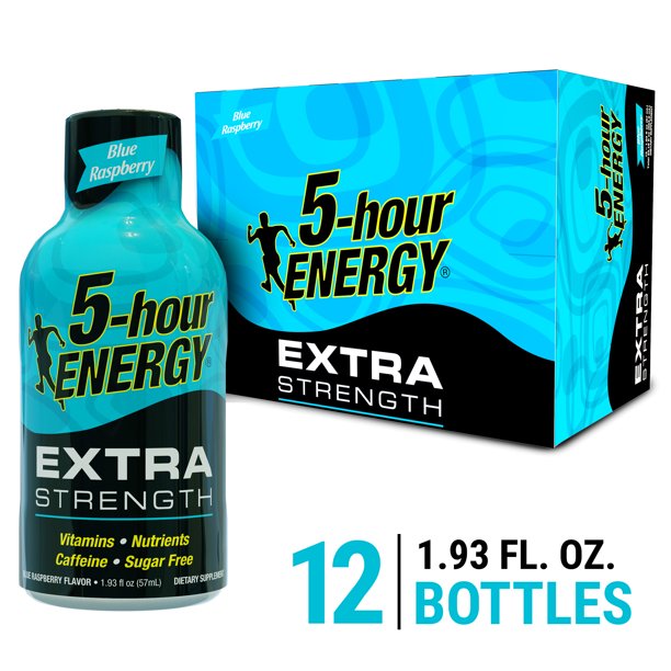 5-hour ENERGY Shot, Extra Strength Blue Raspberry, 1.93 Ounce, 12 count