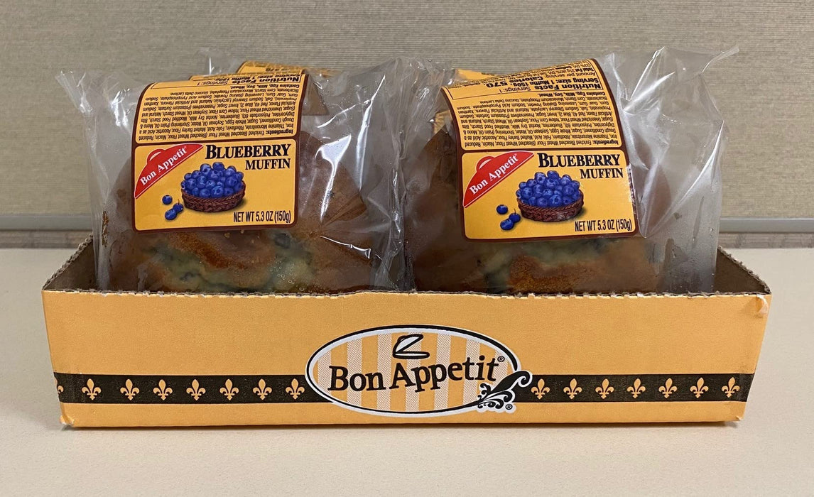 Bon Appetit Blueberry Muffins 5oz Wholesale 8-Count Packs