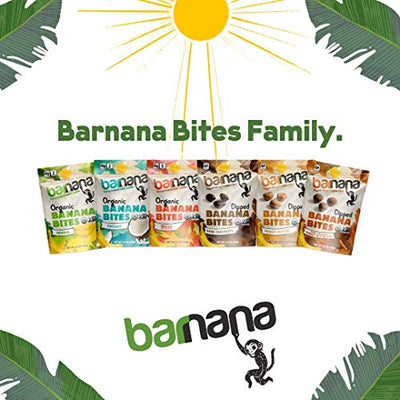 Barnana Organic Chewy Banana Bites, Dark Chocolate Banana Flavor- Non-GMO, USDA Organic Upcycled Snack, 1.4 Ounce Bags (12 Bags Total)