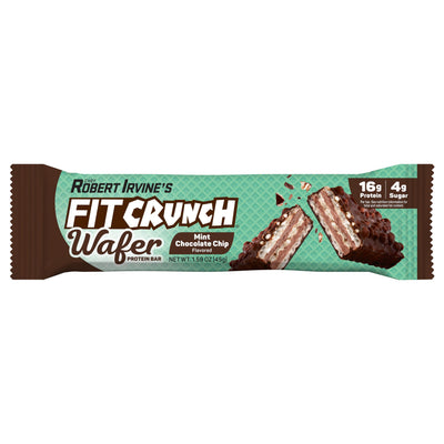 FITCRUNCH Wafer Protein Bars, Designed by Robert Irvine, 16g of Protein & 4g of Sugar (9 Bars, Mint Chocolate Chip)