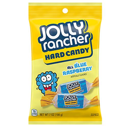 Jolly Rancher Blue Raspberry Hard Candy, 7 oz Bag - Bursting with Bold Fruit Flavor, Ideal for Parties, Events & Snacking (Pack of 12)