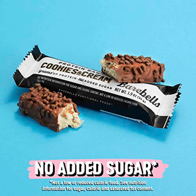 Barebells Protein Bars Cookies & Cream - 12 Count, 1.9oz Bars - Protein Snacks with 20g of High Protein - Chocolate Protein Bar with 1g of Total Sugars - On The Go Protein Snack & Breakfast Bars