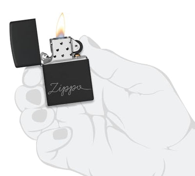 Zippo Sleek Black Matte with Chrome Accent Pocket Lighter - Urban Style