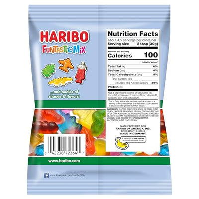 Haribo Gummi Candy | Funtastic Mix in Shareable Size Bags | Many Shapes & Flavors, 5 oz. (Pack of 12)